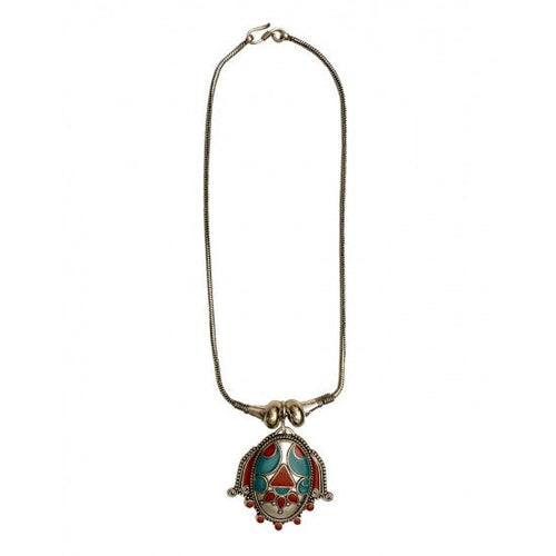 Semi Precious Stone Tribal Look Necklace - Default Title - Abhooshan