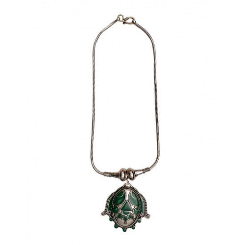 Malachite Stone Tribal Look Necklace - Default Title - Abhooshan