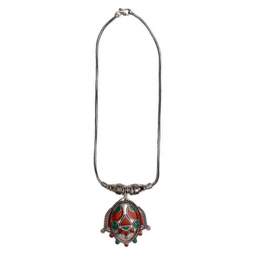 Semi Precious Stone Tribal Look Necklace - Default Title - Abhooshan