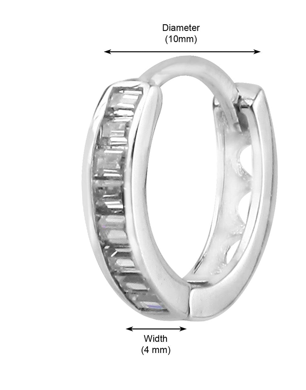 Pure 92.5 Sterling Silver Unisex Hoops Earrings