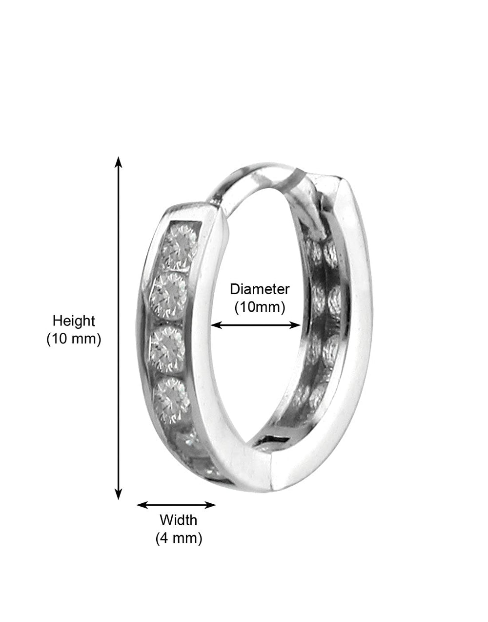 92.5 Sterling Silver Unisex Hoops Earrings