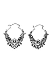 Pure 92.5 Sterling Silver Oxidized  Hoop Earrings