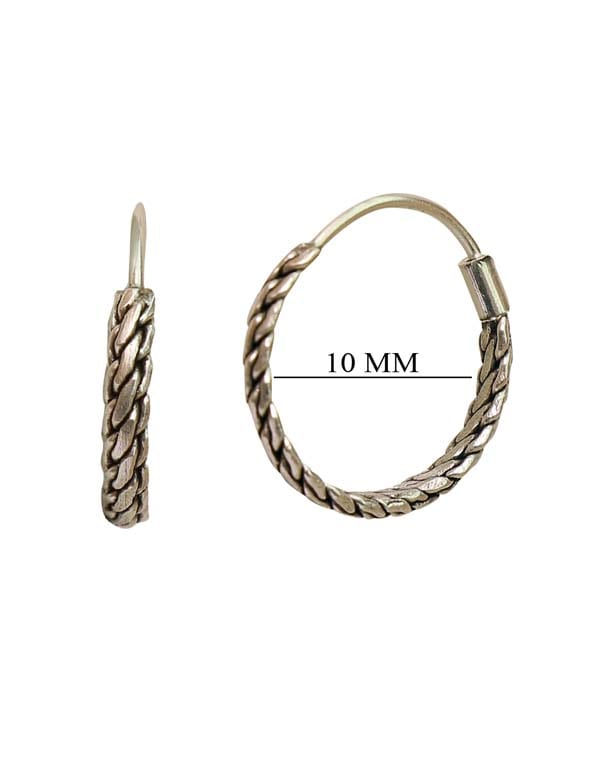 Pure 92.5 Sterling Silver Oxidized Hoops Earrings