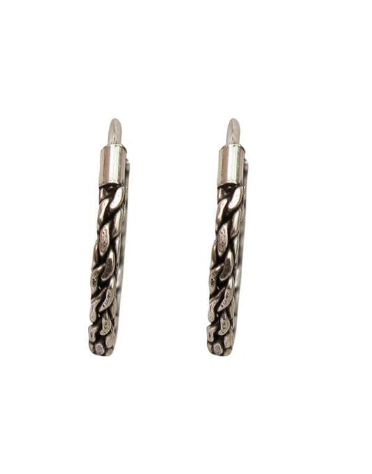 Pure 92.5 Sterling Silver Oxidized Hoops Earrings