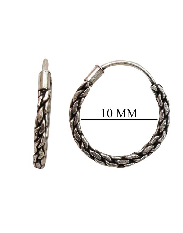 Pure 92.5 Sterling Silver Oxidized Hoops Earrings