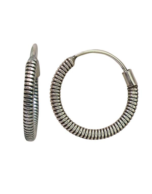 Pure 92.5 Sterling Silver Oxidized Hoops Earrings