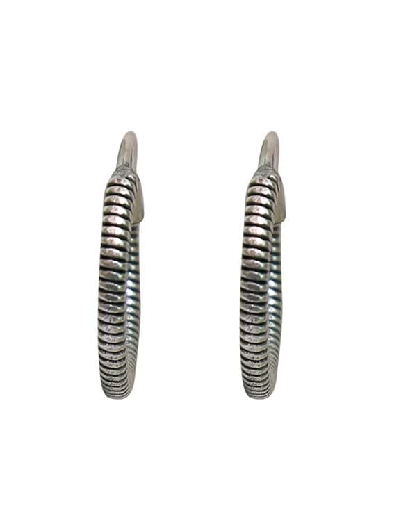 Pure 92.5 Sterling Silver Oxidized Hoops Earrings