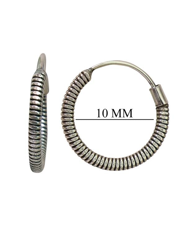 Pure 92.5 Sterling Silver Oxidized Hoops Earrings