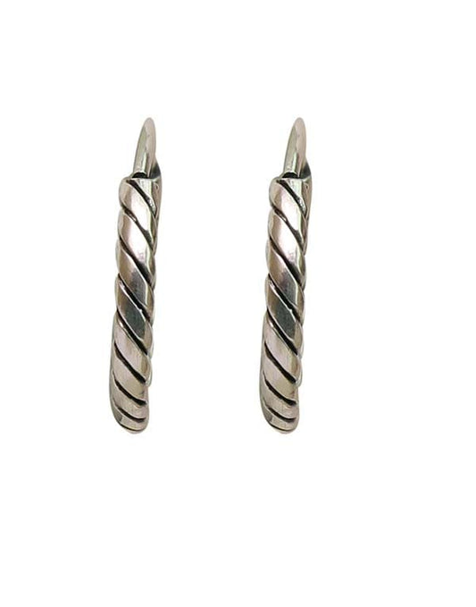 Pure 92.5 Sterling Silver Oxidized Hoops Earrings