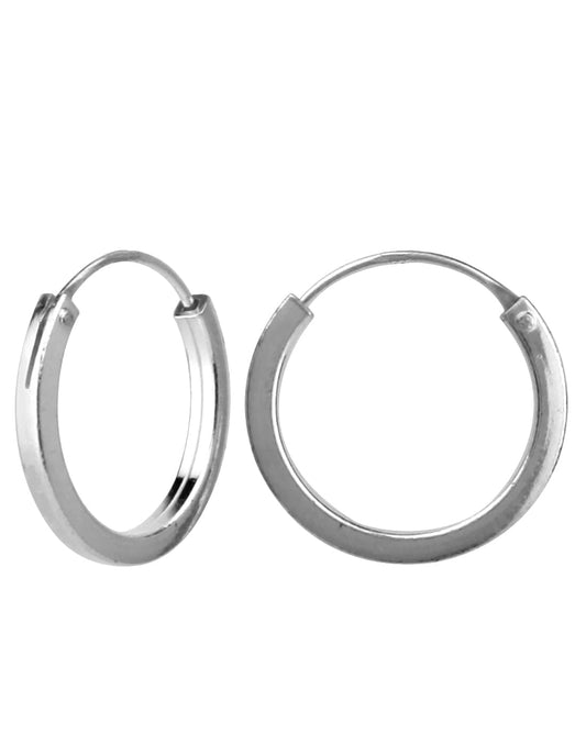 Pure 92.5 Sterling Silver Unisex Hoop Earrings