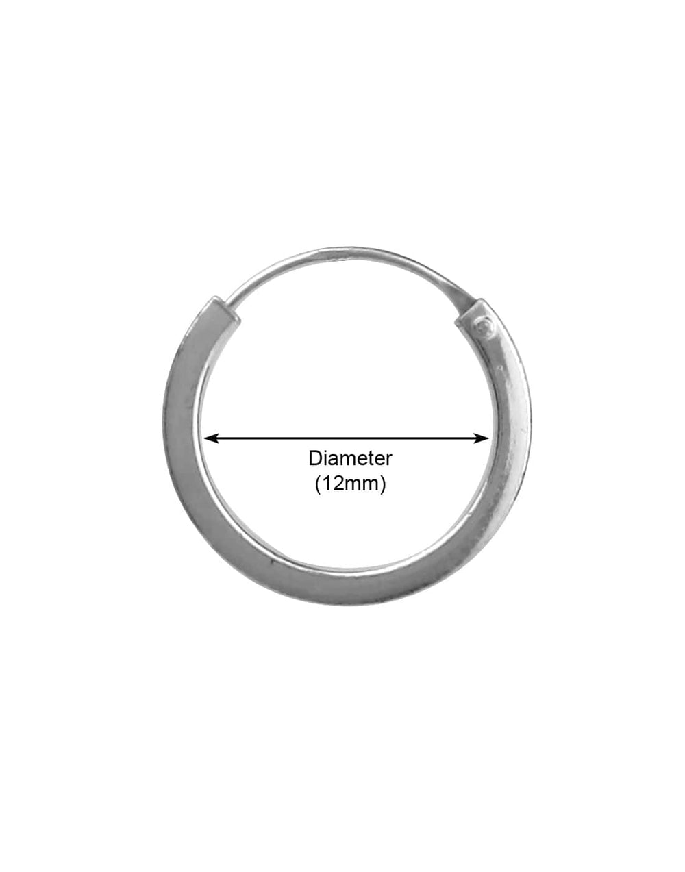 Pure 92.5 Sterling Silver Unisex Hoop Earrings