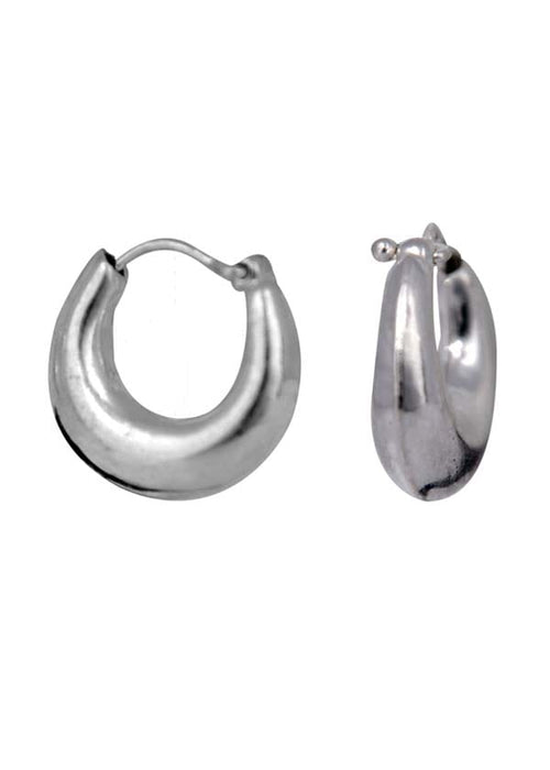 Pure 92.5 Sterling Silver Unisexual Hoop Earrings - Default Title - Abhooshan