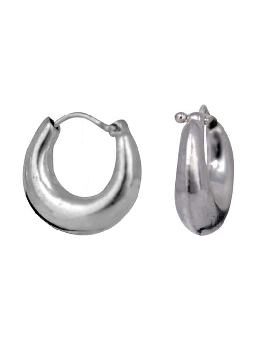 Pure 92.5 Sterling Silver Unisexual Hoop Earrings