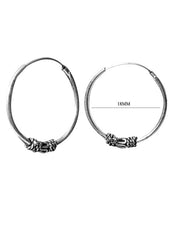 Designer Pure 92.5 Sterling Silver Oxidised Hoops Balis