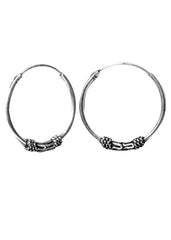 Trendy Pure 92.5 Sterling Silver Oxidised Hoops Balis