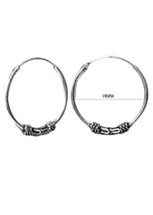 Trendy Pure 92.5 Sterling Silver Oxidised Hoops Balis