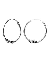 Good Looking Pure 92.5 Sterling Silver Oxidised Hoops Balis