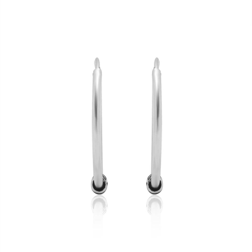 Good Looking Pure 92.5 Sterling Silver Oxidised Hoops Balis