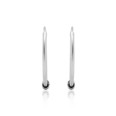 Good Looking Pure 92.5 Sterling Silver Oxidised Hoops Balis