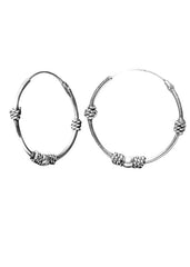 Designer and Trendy Pure 92.5 Sterling Silver Oxidised Hoops Balis