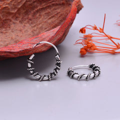 Pure 92.5 Sterling Silver Hoop Earrings Oxidized