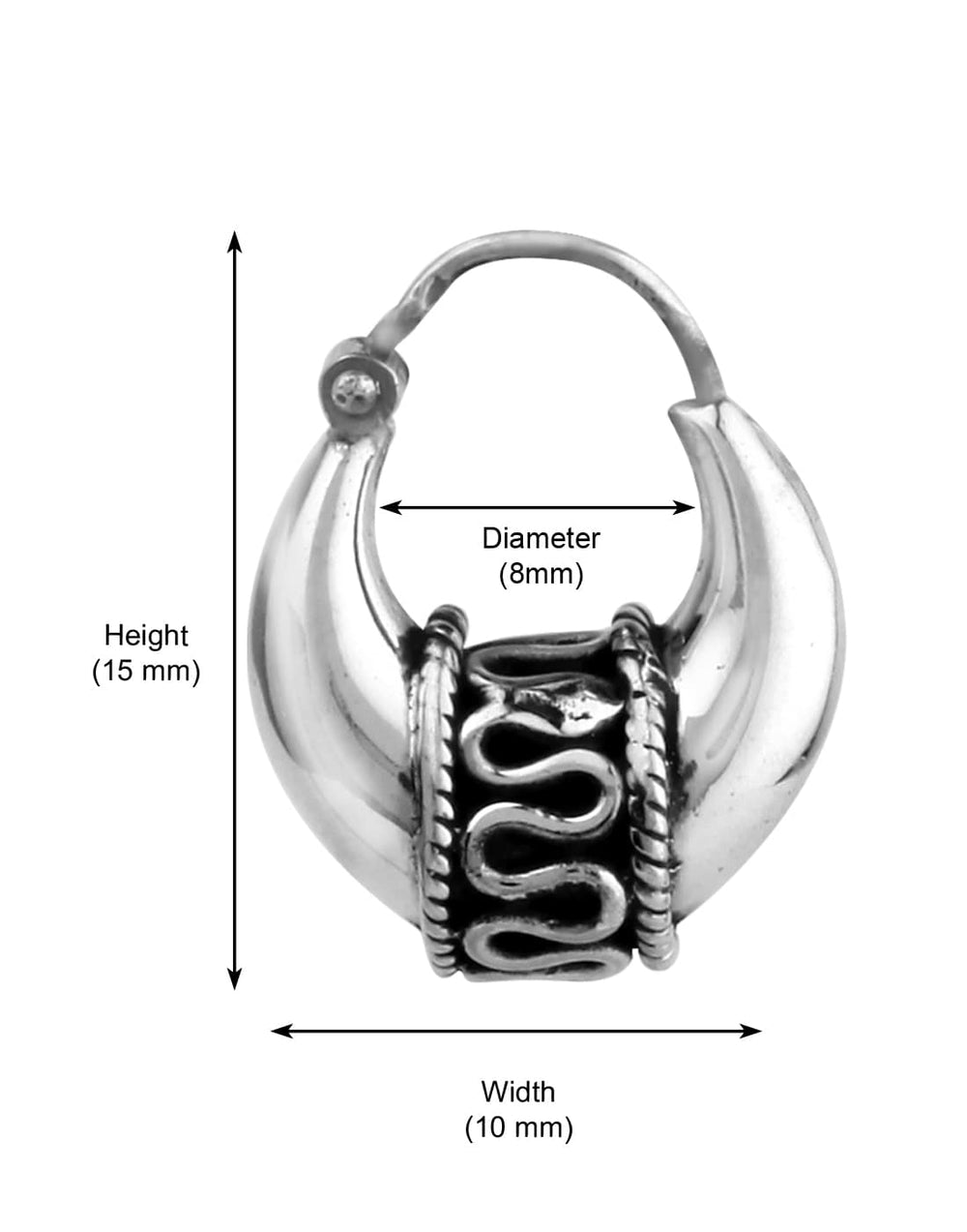 Pure 925 Sterling Silver Unisex Hoop Earrings