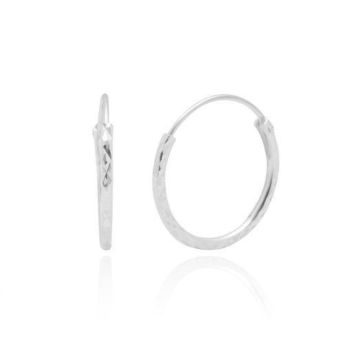 Pure 92.5 Sterling Silver light weighted Hoops - Default Title - Abhooshan