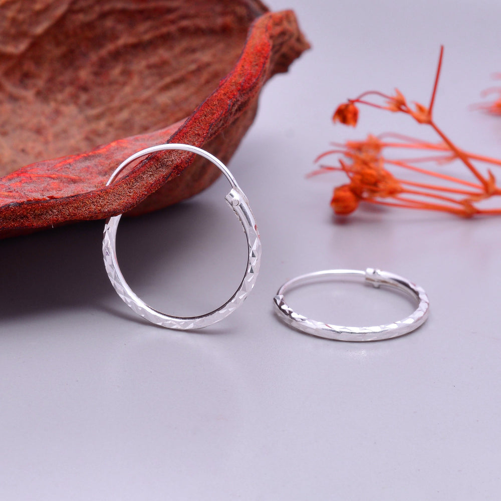 Pure 92.5 Sterling Silver light weighted Hoops