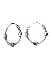 Pure 92.5 Sterling Silver Oxidized Hoops Earrings