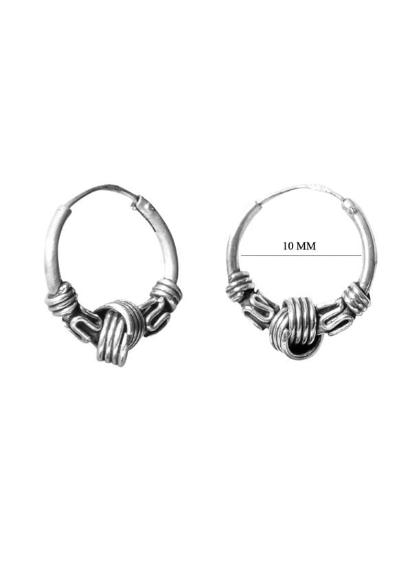 Pure 92.5 Sterling Silver Oxidized Hoops Earrings