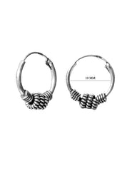 Pure 92.5 Sterling Silver Oxidized Hoops Earrings