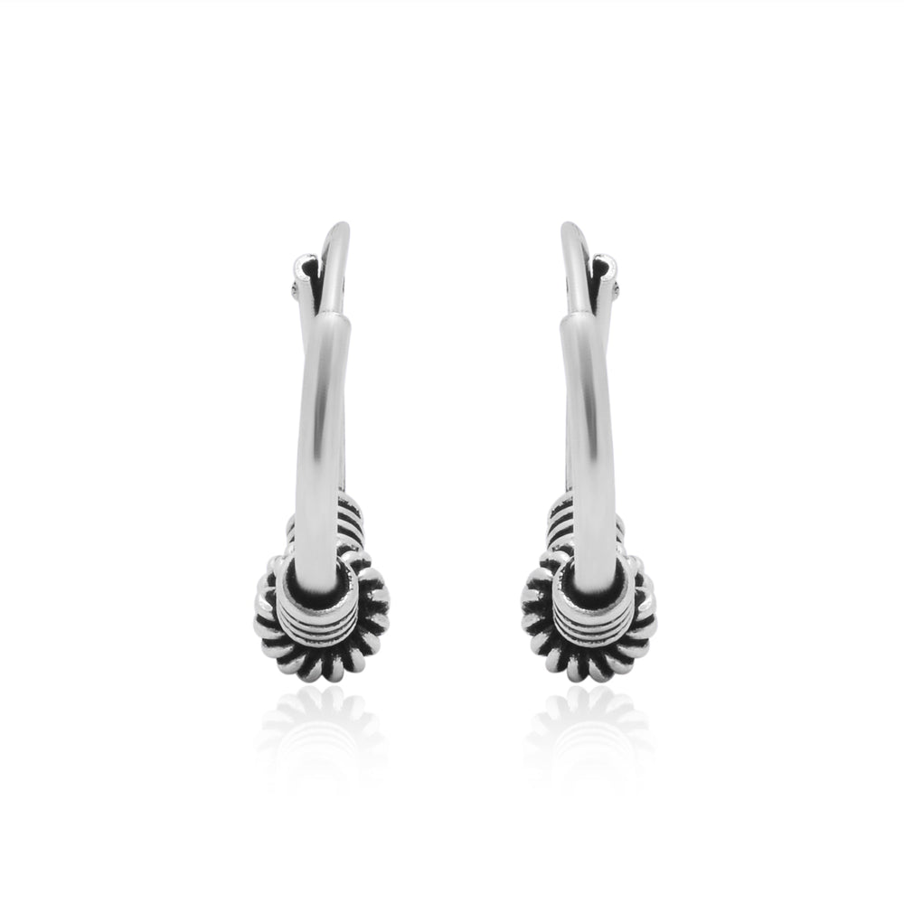 Pure 92.5 Sterling Silver Oxidized Hoops Earrings