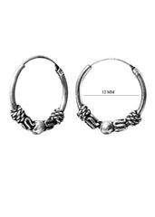 Pure 92.5 Sterling Silver Oxidized Hoops Earrings