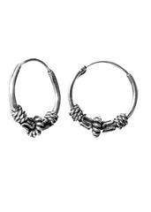 Pure 92.5 Sterling Silver Oxidized Hoops Earrings