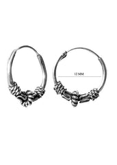 Pure 92.5 Sterling Silver Oxidized Hoops Earrings