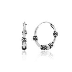 Pure 92.5 Sterling Silver Oxidized Hoops Earrings