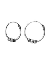 Pure 92.5 Sterling Silver Oxidized Hoops Earrings