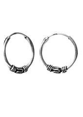 Pure 92.5 Sterling Silver Oxidized Hoops Earrings