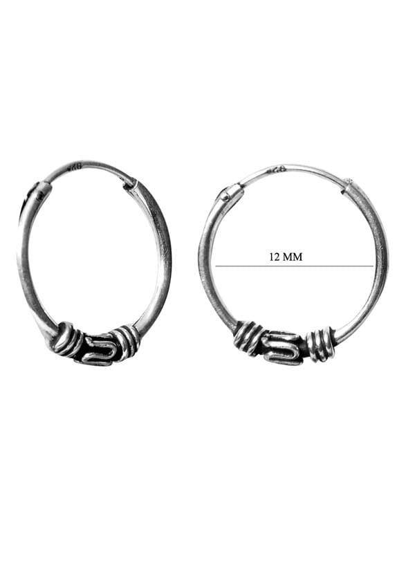 Pure 92.5 Sterling Silver Oxidized Hoops Earrings