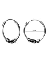 Pure 92.5 Sterling Silver Oxidized Hoops Earrings