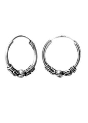 Pure 92.5 Sterling Silver Oxidized Hoops Earrings