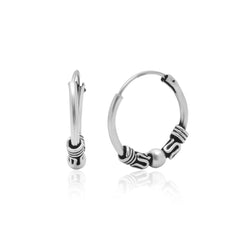 Pure 92.5 Sterling Silver Oxidized Hoops Earrings