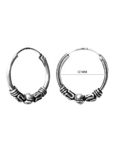 Pure 92.5 Sterling Silver Oxidized Hoops Earrings