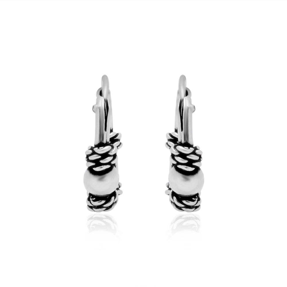 Pure 92.5 Sterling Silver Oxidized Hoops Earrings