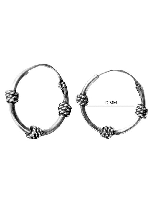Pure 92.5 Sterling Silver Oxidized Hoops Earrings