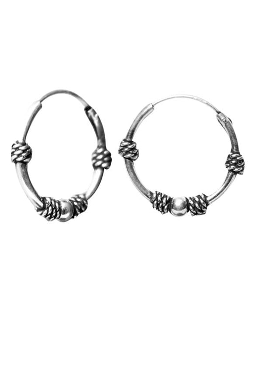 Pure 92.5 Sterling Silver Oxidized Hoops Earrings