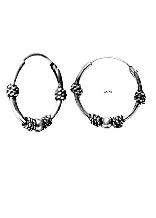 Pure 92.5 Sterling Silver Oxidized Hoops Earrings