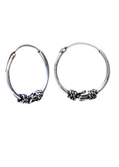 Pure 92.5 Sterling Silver Oxidised Hoops Earrings