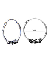 Pure 92.5 Sterling Silver Oxidised Hoops Earrings