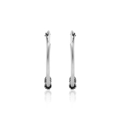 Pure 92.5 Sterling Silver Oxidised Hoops Earrings